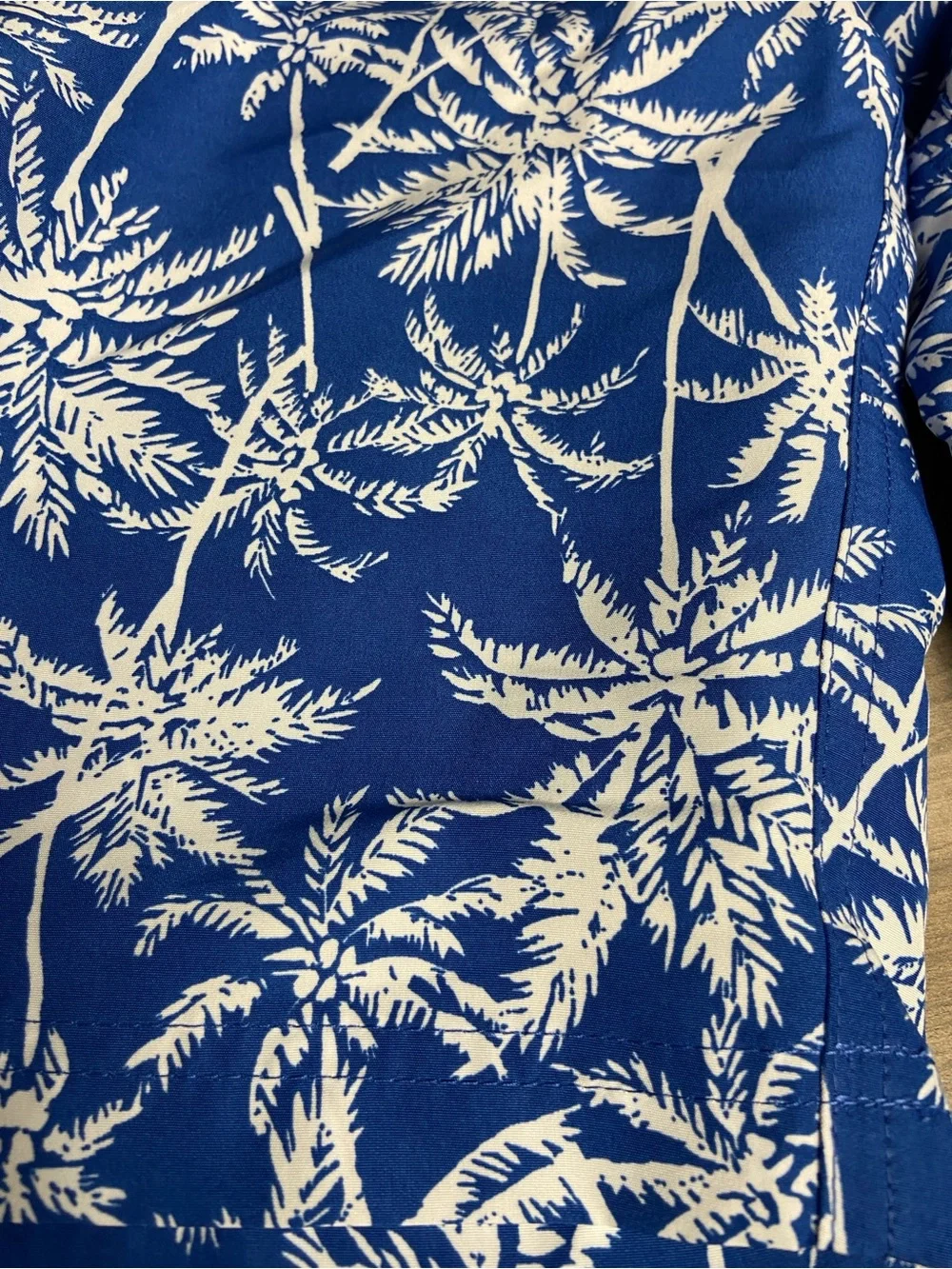NWT Brooks Brothers Blue Palm Trees Lined‎ Swim Trunks Pockets Boys sz 12